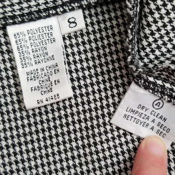 VTG Gingham Blk & White Button Pencil Skirt - Picture 6 of 8